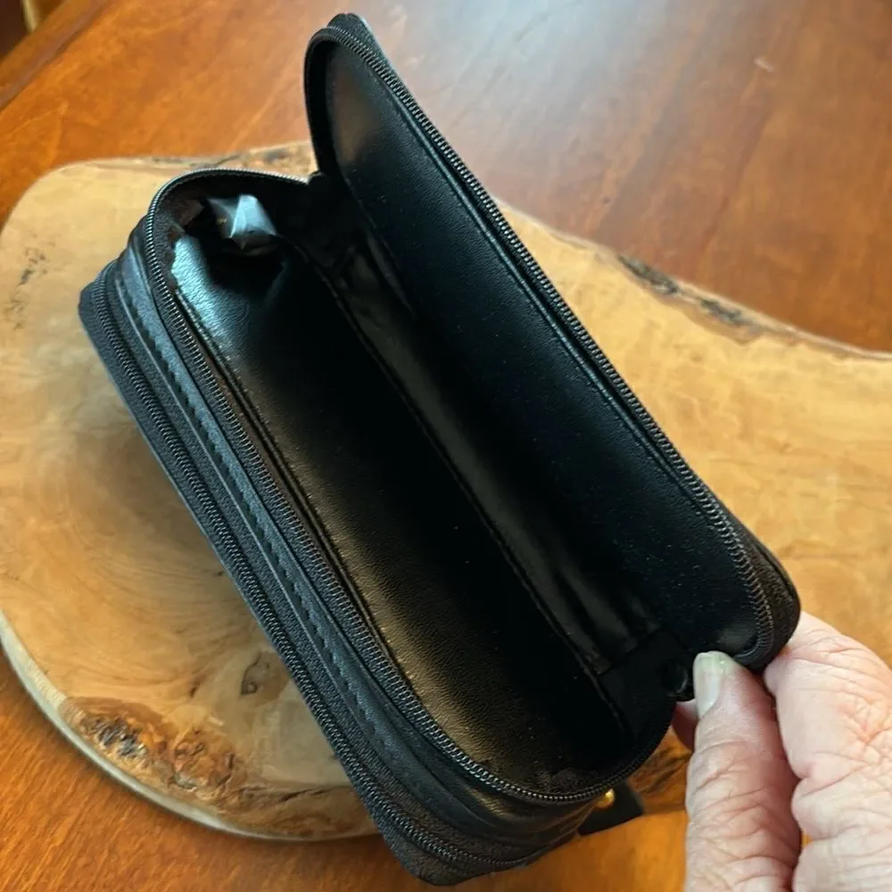 NEW Etienne Aigner Leather Double Zip Eye Glasses Case